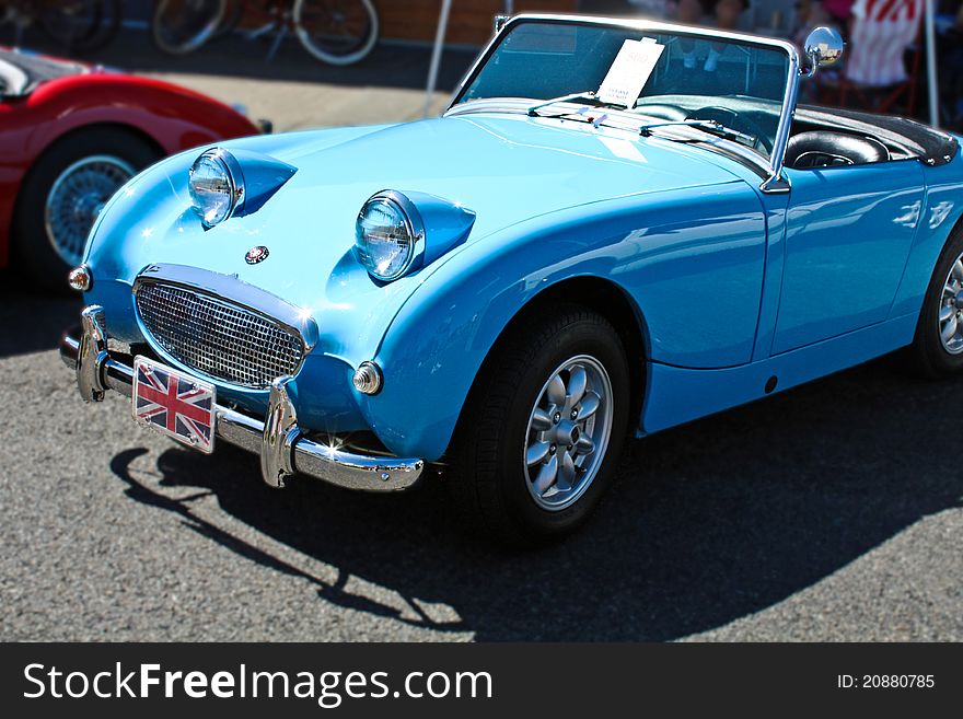 Vintage Blue Convertible Car