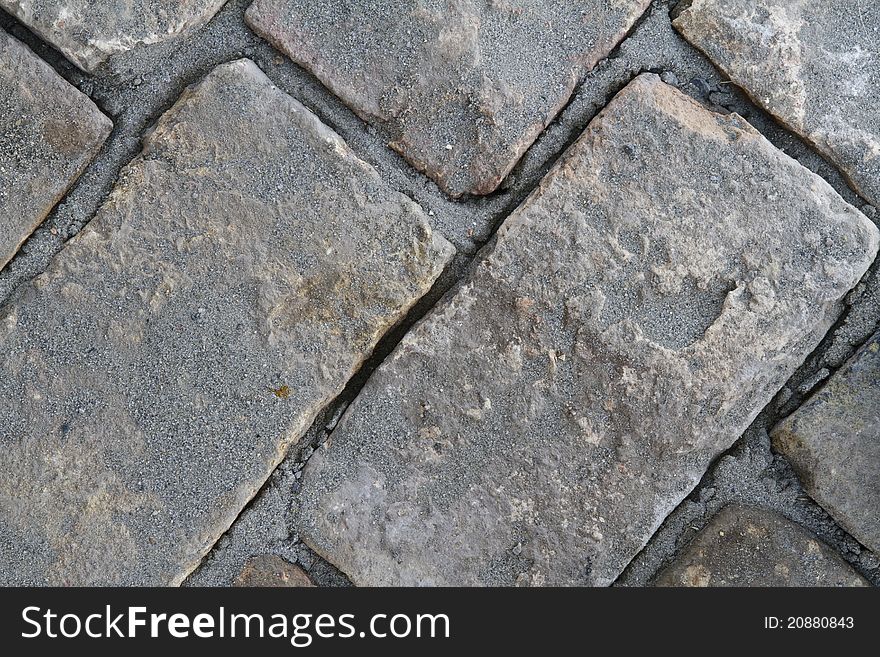 Old and rustic brick path background