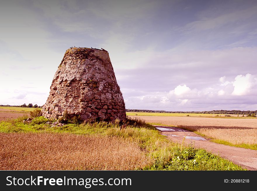 Landscape With Windmill Ruins