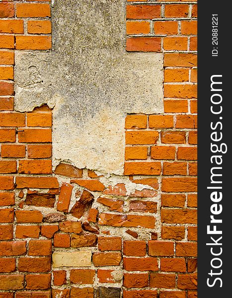 Red bricks vintage wall background and texture. Red bricks vintage wall background and texture