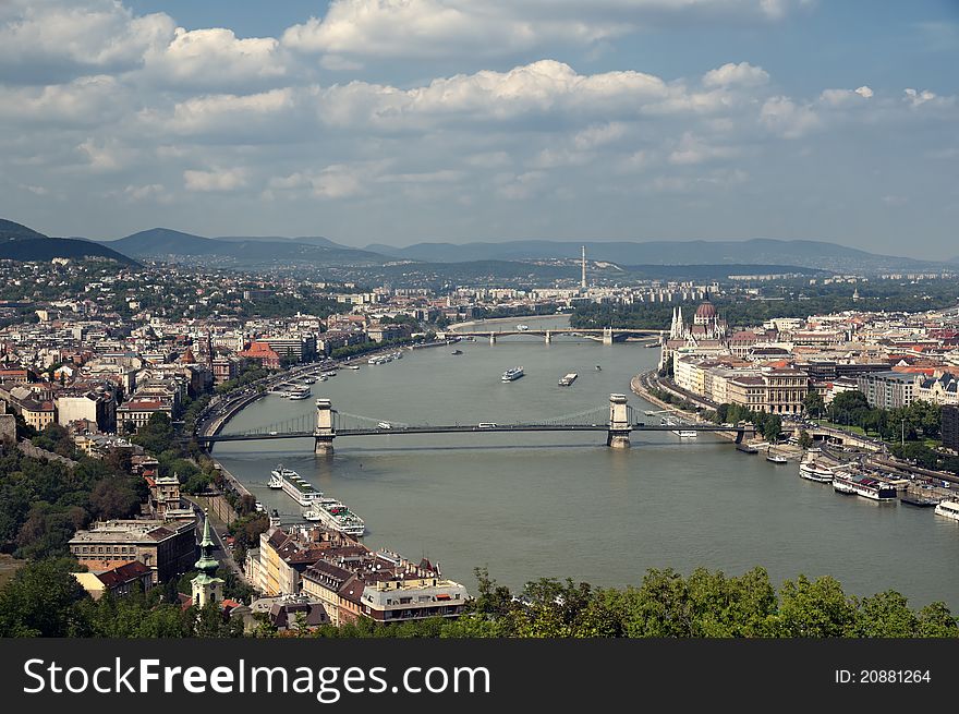 Budapest skyline view form Gellert Hill