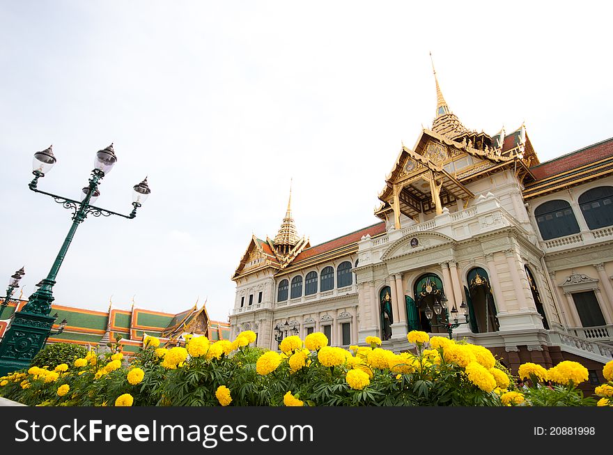 Scene of emerald temple in bangkok, thailand