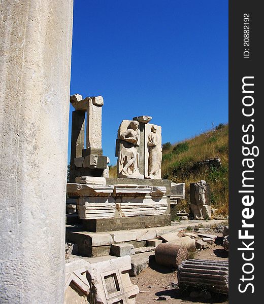 Ancient ruins of famous Ephesos