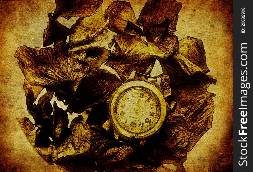 An old clock abstract background
