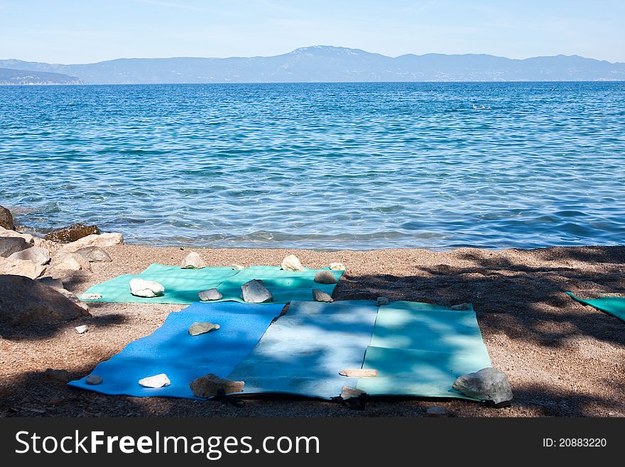 Lonely empty beach in Croatia Krk Island