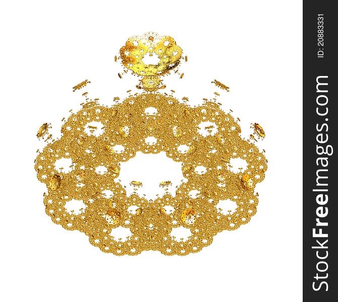 Big golden flower isolated object
