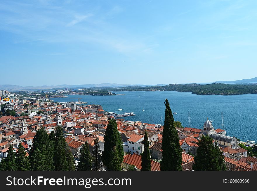 Croatia with a wonderful view of the typical saw the archipelago off the coast of Sibenik