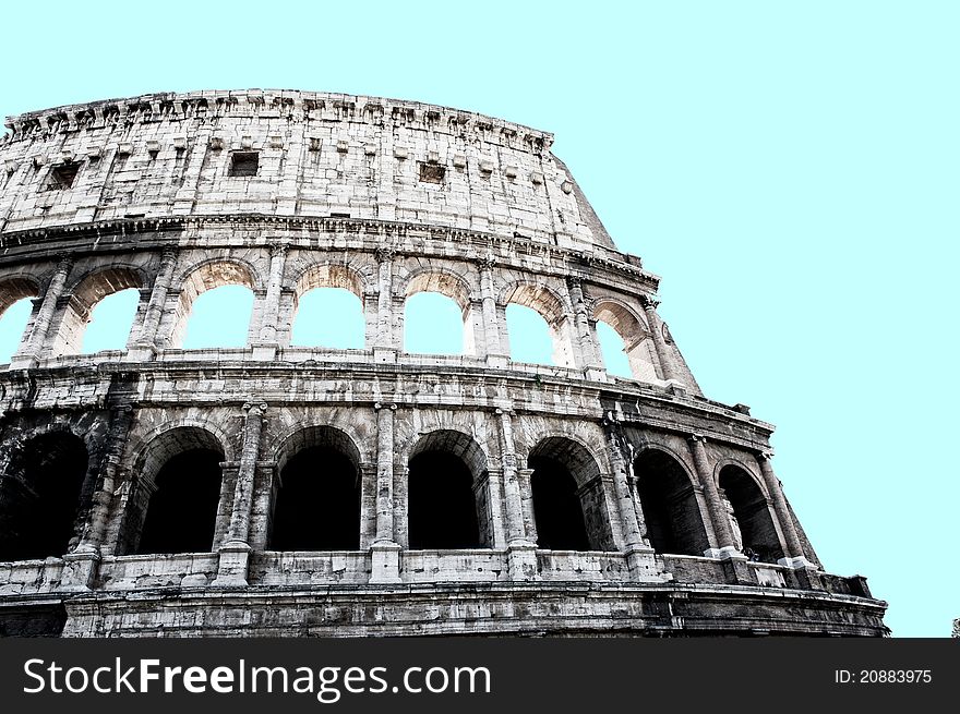 The Colosseum or Coliseum (Colosseo) in Rome. italy. The Colosseum or Coliseum (Colosseo) in Rome. italy