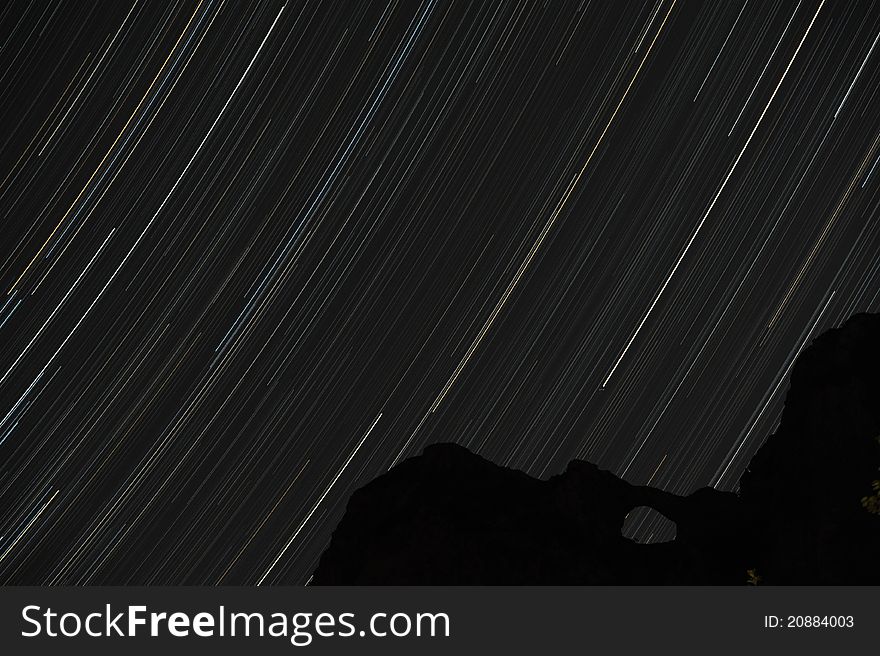 Startrail in the versilia mountain