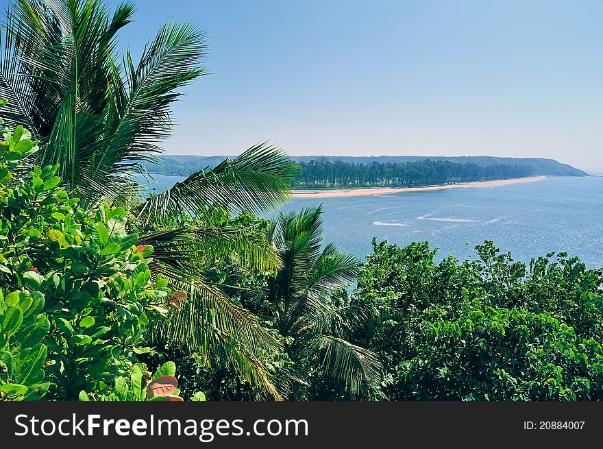 Panoramic view of the exotic coast in India