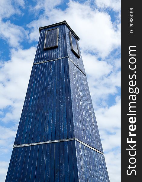 Blue Wooden Lighthouse Tower