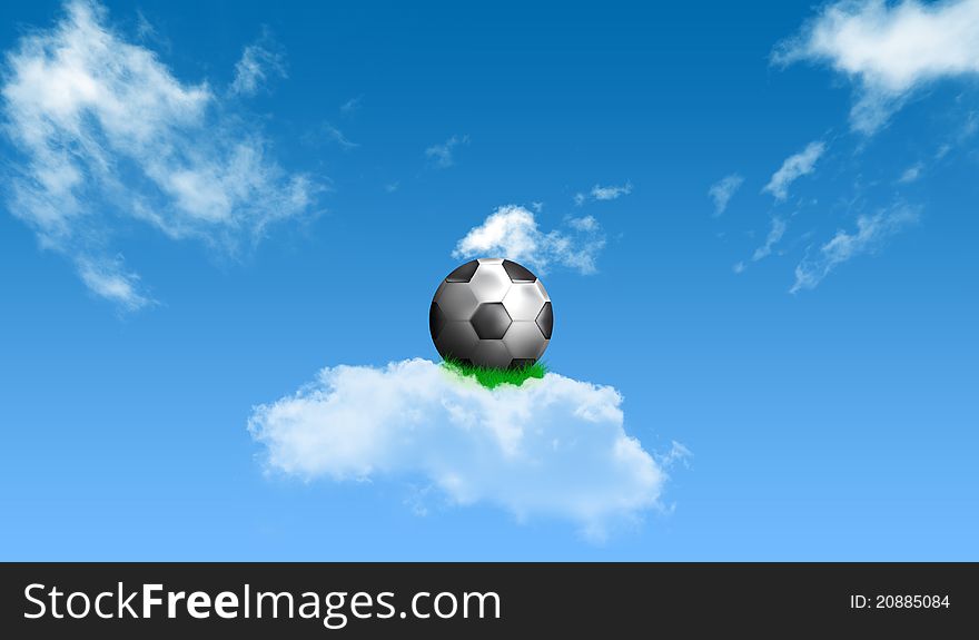 A ball isolated on a clouds. A ball isolated on a clouds