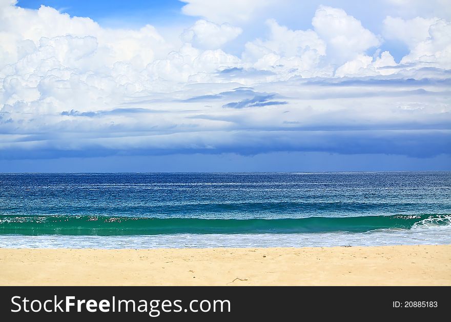 Naiharn beach phuket, thailand cloudy sky. Naiharn beach phuket, thailand cloudy sky