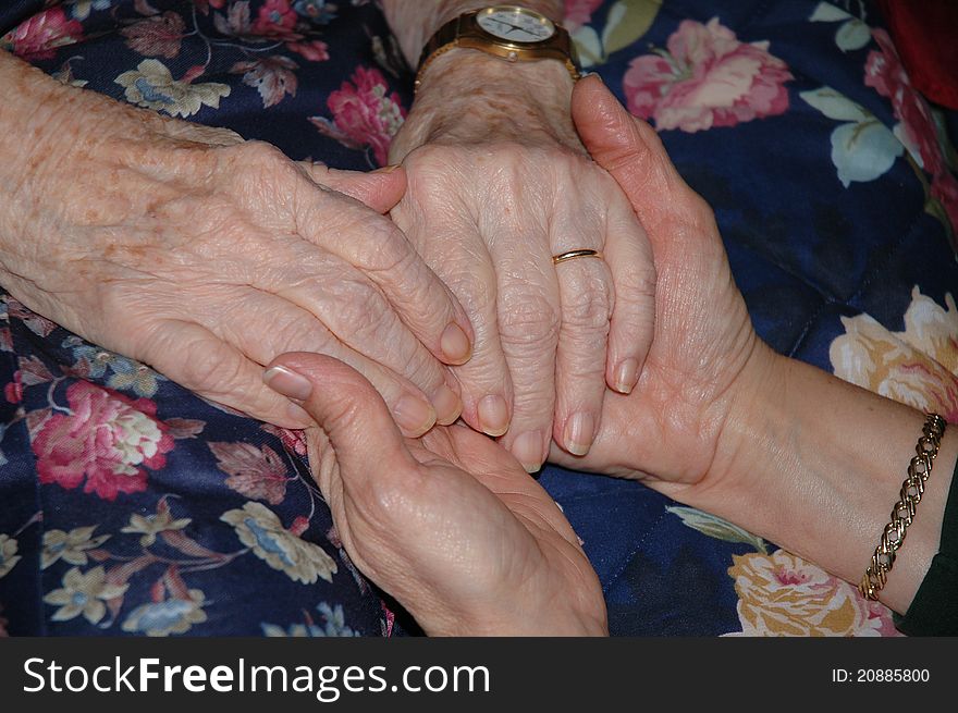 Comforting hands of mother and daughter. Comforting hands of mother and daughter