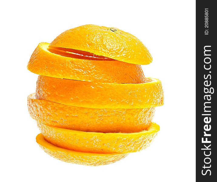 Ripe Orange Isolated On White