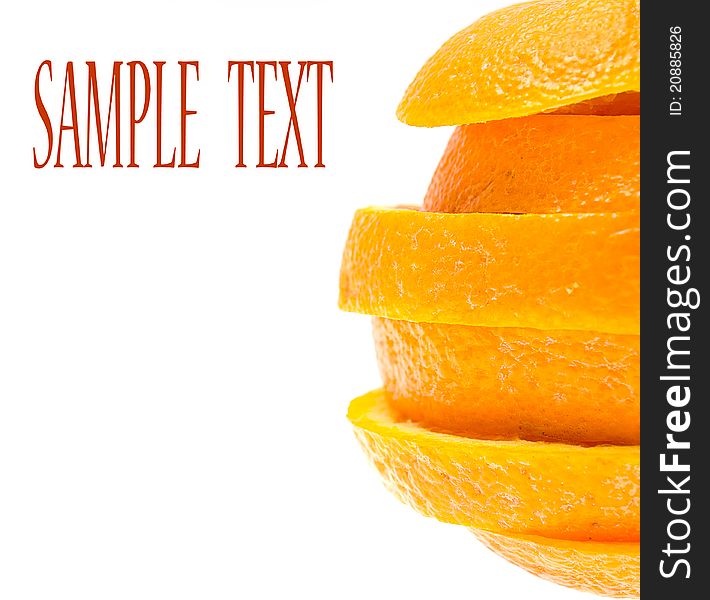 Ripe orange isolated on white background