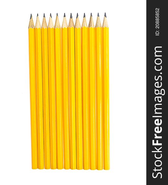 Yellow pencils isolated on white. Yellow pencils isolated on white