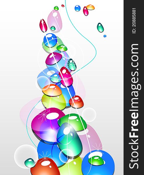 Abstract vector background with bright drops