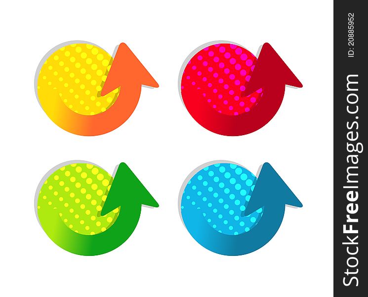 Abstract vector round multicolor arrows. Abstract vector round multicolor arrows