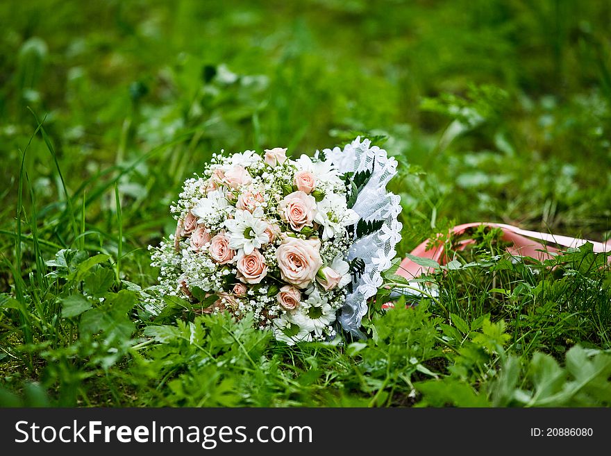 Close up of wedding bouquet