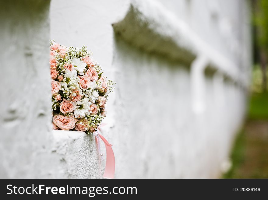 Close up of wedding bouquet