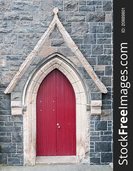 Old classic Red church door