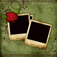 Vintage Card With Red Rose Stock Photography Vintage Card With Red Rose Stock Photography