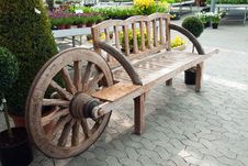 Creative Wooden Garden Bench Royalty Free Stock Image