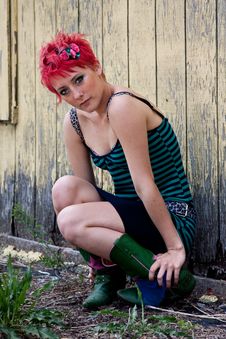 Red Headed Punk Royalty Free Stock Photography