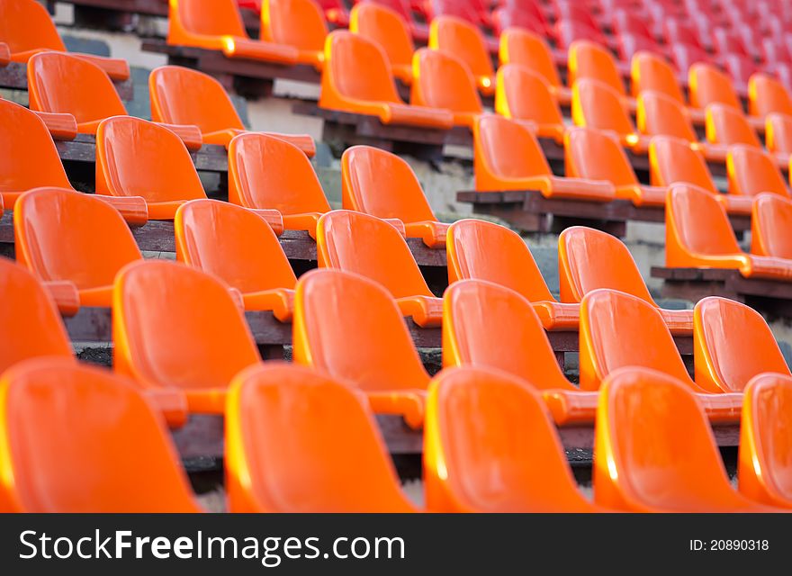 Empty Orange Stadium Seats