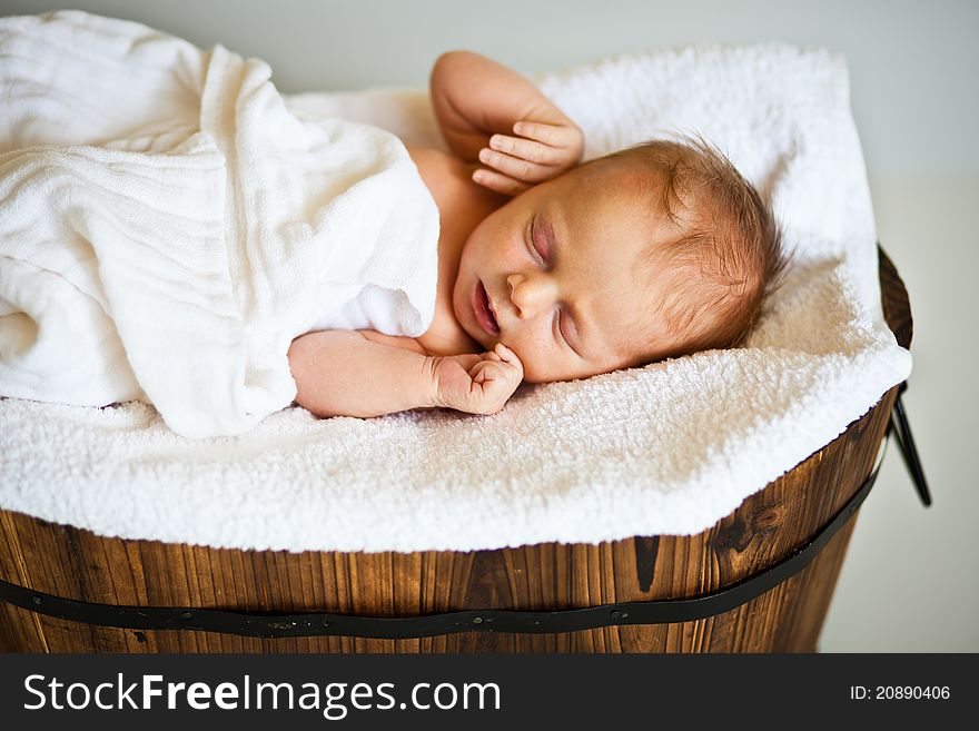 Portrait Of A Newborn Caucasian Girl