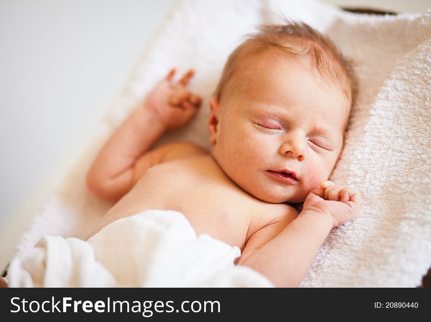 Portrait Of A Newborn Caucasian Girl