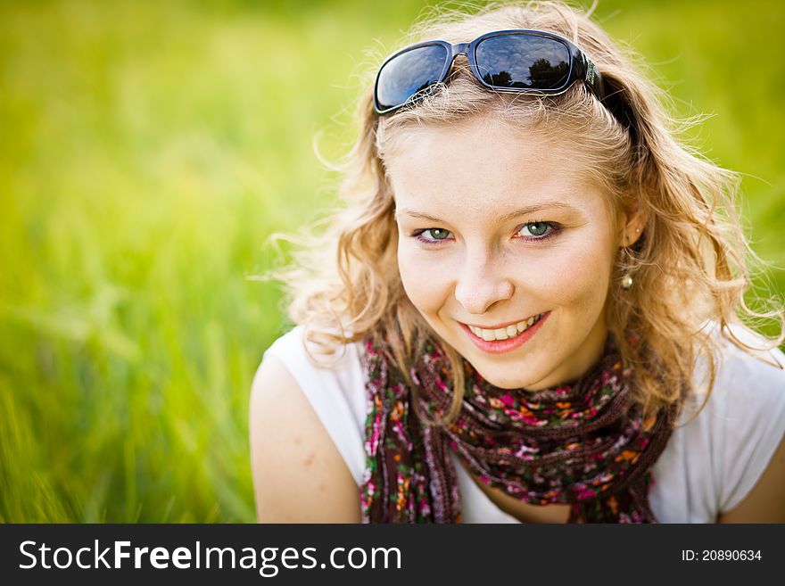 Young girl in wheat field