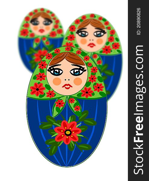 Russian small and colorful wooden traditional dolls. Russian small and colorful wooden traditional dolls