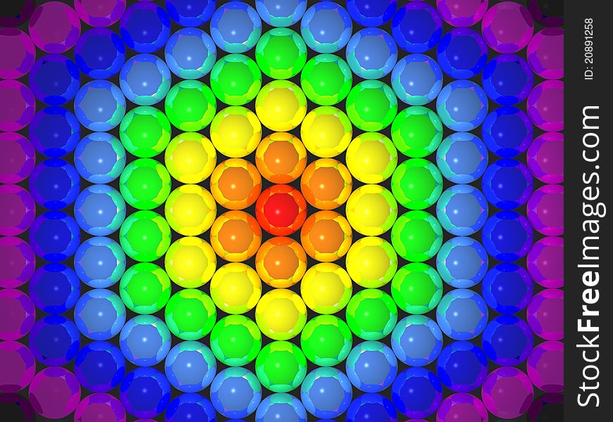 3D balls in rainbow colours. 3D balls in rainbow colours