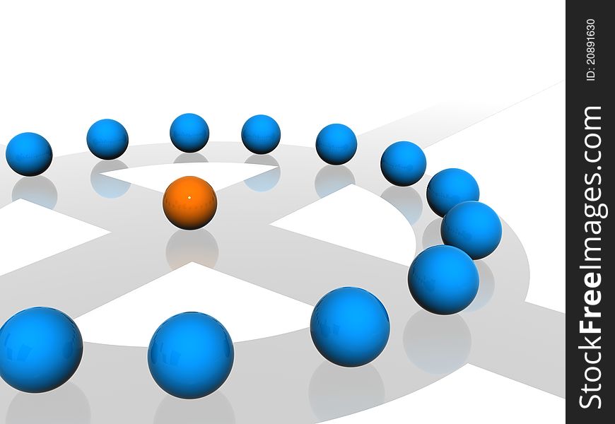 Concept of leadership and network -3d