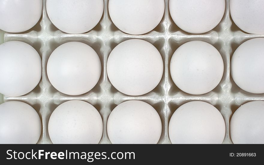 Large white AA eggs in Styrofoam crate. Large white AA eggs in Styrofoam crate