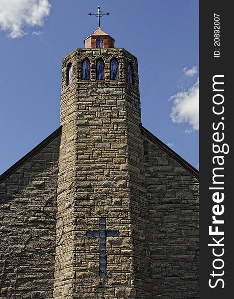 Brick Church With Cross