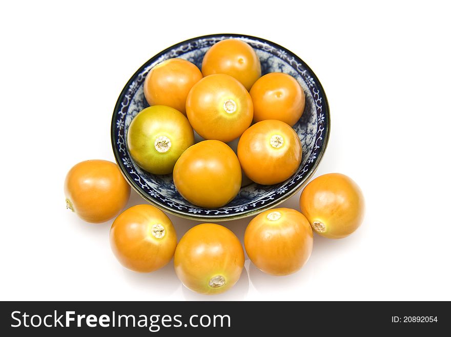 Delicious and ripe cape gooseberries isolated on white background. Delicious and ripe cape gooseberries isolated on white background