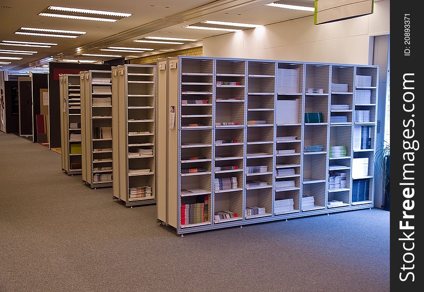 Library of catalogs and brochures modern business information center