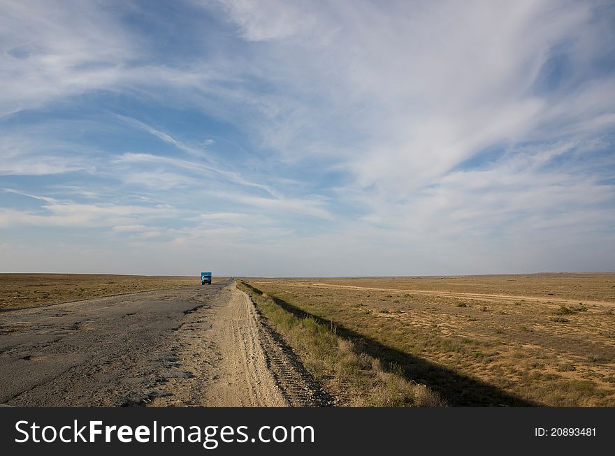 Road To Steppes. Kazakhstan