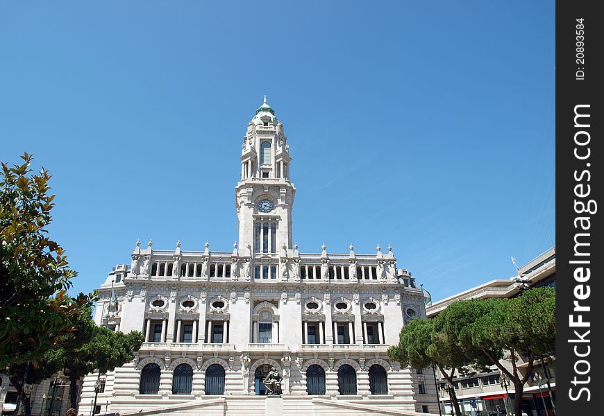 City Hall  of Porto in Portugal. City Hall  of Porto in Portugal