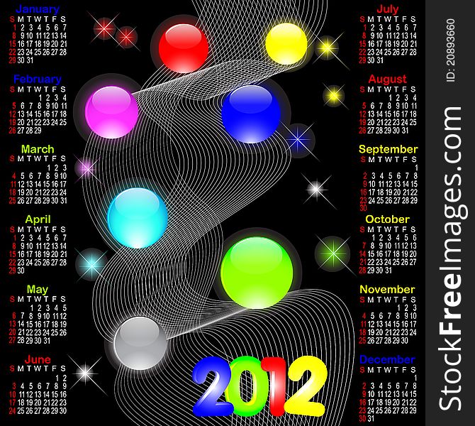 Calendar For 2012.