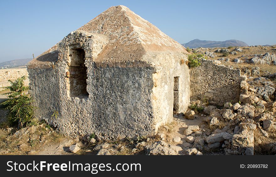 Ancient house inside the fortress at Rethymno, Crete