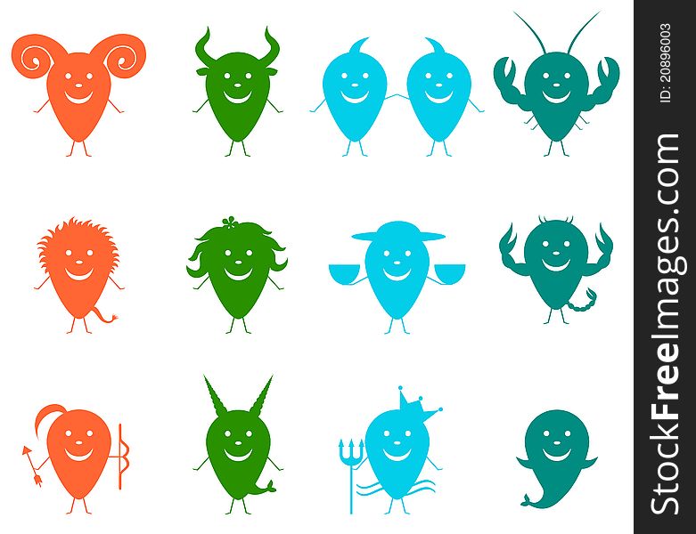 Colorful Signs Of The Zodiac