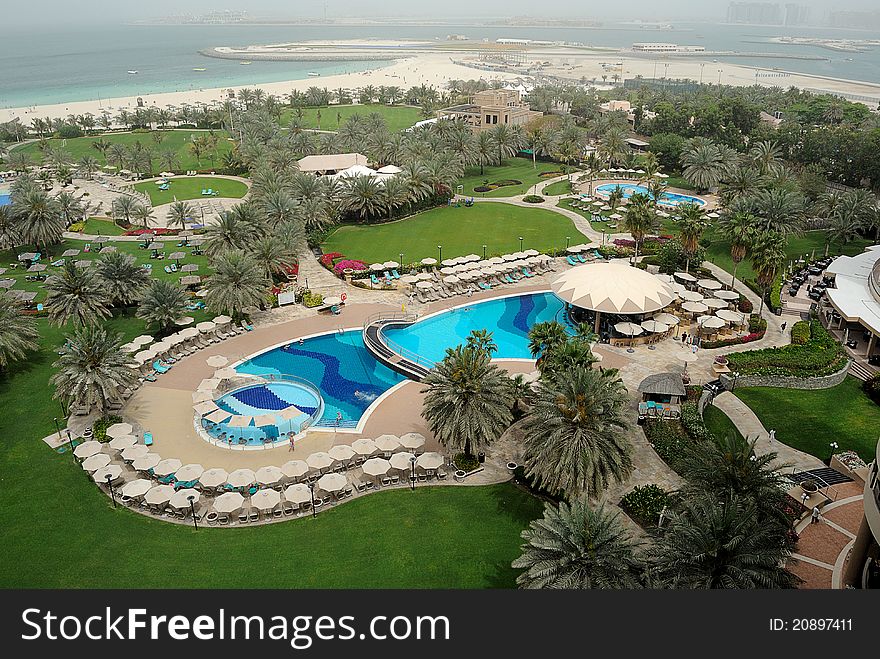 Pool at the hotel in Dubai