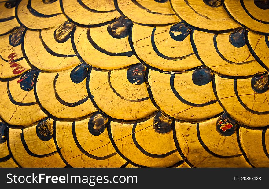 The body of a gold dragon background texture. The body of a gold dragon background texture