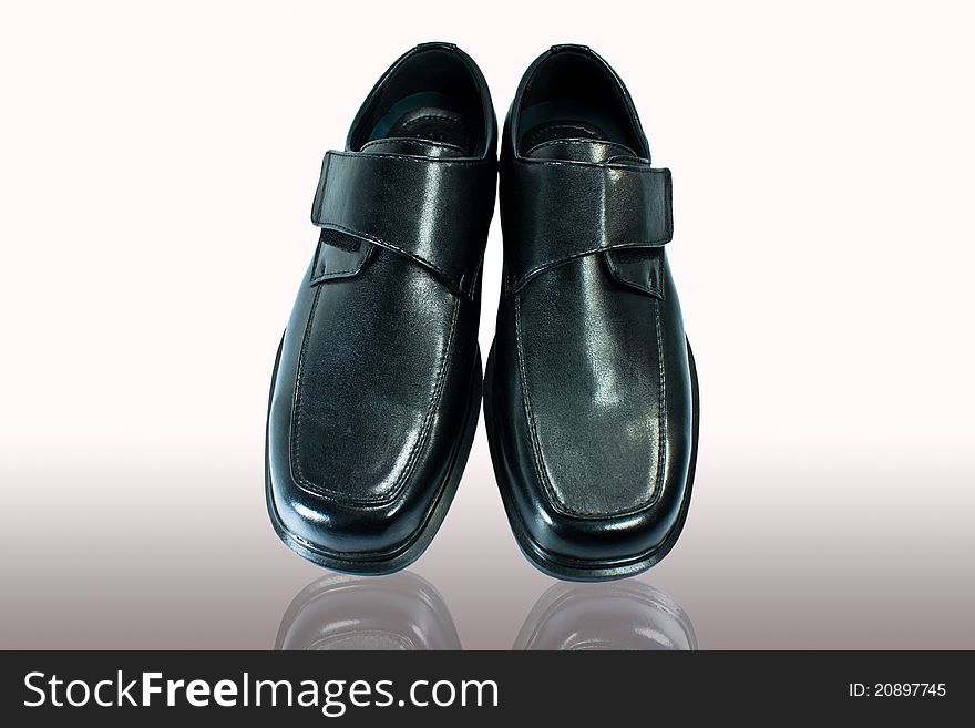 Men s black leather shoes.