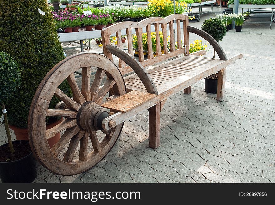 Creative wooden garden bench