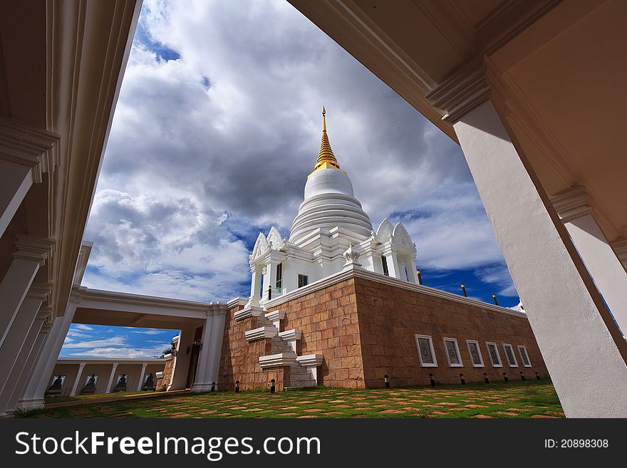 Thai stupa in wang-num-keaw land , it's center of believe of thai people.